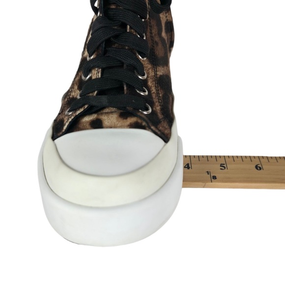 Dolce & Gabbana Leopard Print High-Top Sneakers With COA